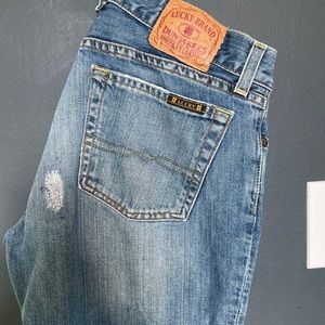 Lucky Brand Dungarees Denim Jean Wide Leg Pant